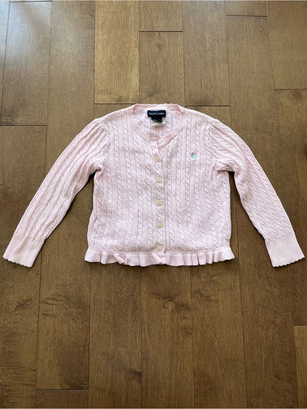 Ralph Lauren Pink Cable Knit Cardigan
